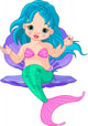Mermaid Baby Shell Wall Decal