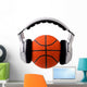 Headphones Basketball Ball Sport Wall Decal
