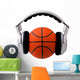 Headphones Basketball Ball Sport Wall Decal