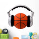 Headphones Basketball Ball Sport Wall Decal