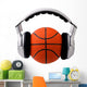Headphones Basketball Ball Sport Wall Decal