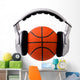 Headphones Basketball Ball Sport Wall Decal
