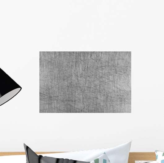 Grey Scratched Aluminum Table Wall Decal