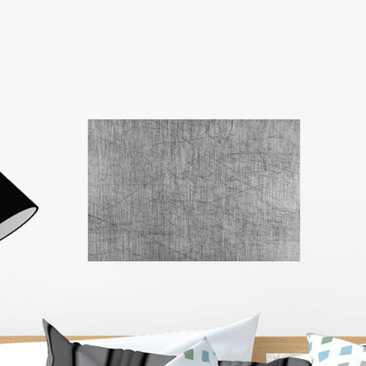 Grey Scratched Aluminum Table Wall Decal