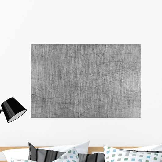 Grey Scratched Aluminum Table Wall Decal