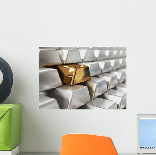 Silver Ingots with One Wall Decal