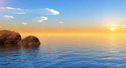 CG Render Ocean Stones Wall Decal