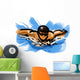Stylized Swimmer Illustration Wall Decal
