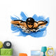 Stylized Swimmer Illustration Wall Decal