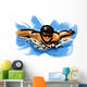 Stylized Swimmer Illustration Wall Decal