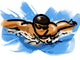 Stylized Swimmer Illustration Wall Decal