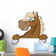 Horse Mascot Cartoon Head Wall Decal