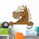 Horse Mascot Cartoon Head Wall Decal