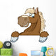 Horse Mascot Cartoon Head Wall Decal