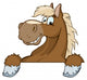 Horse Mascot Cartoon Head Wall Decal