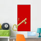 Red Door with Large Wall Decal