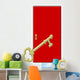 Red Door with Large Wall Decal