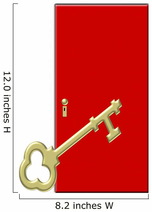 Red Door with Large Wall Decal