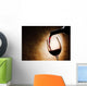 Red Wine Glass and Wall Decal