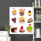 Colorful Cartoon Desserts Wall Stickers