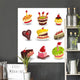 Colorful Cartoon Desserts Wall Stickers