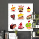 Colorful Cartoon Desserts Wall Stickers