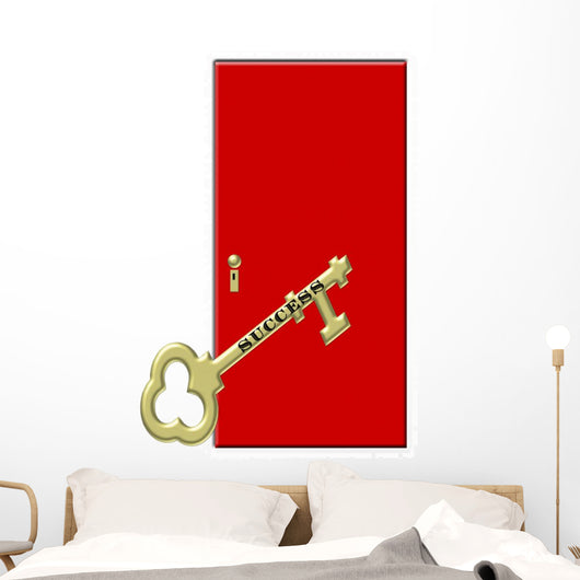 Gold Key to Success Wall Decal