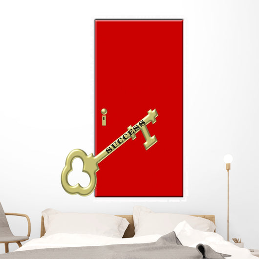 Gold Key to Success Wall Decal