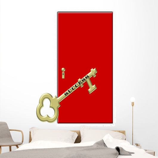 Gold Key to Success Wall Decal