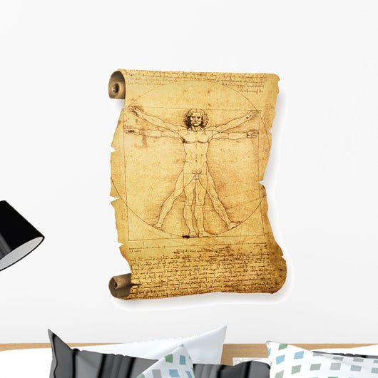 Leonardo's Vitruvian Man Old Wall Decal