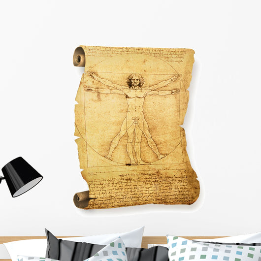 Leonardo's Vitruvian Man Old Wall Decal