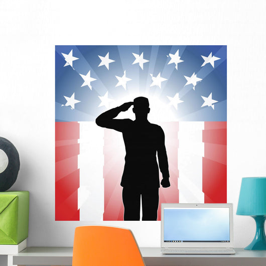 Patriotic Soldier Salute Wall Decal