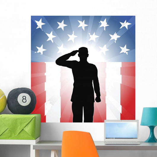 Patriotic Soldier Salute Wall Decal