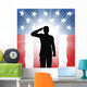 Patriotic Soldier Salute Wall Decal