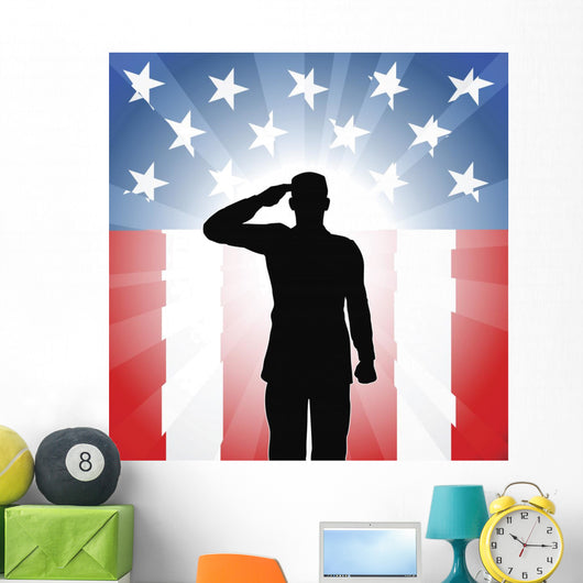 Patriotic Soldier Salute Wall Decal