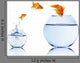 Gold Fish Fishbowl Wall Decal Design 2