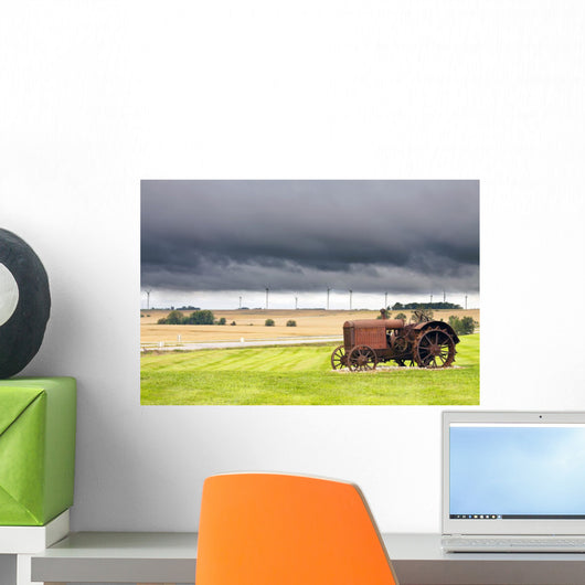 Old Rusty Tractor with Wall Decal