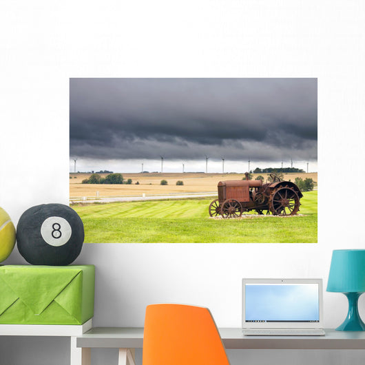Old Rusty Tractor with Wall Decal