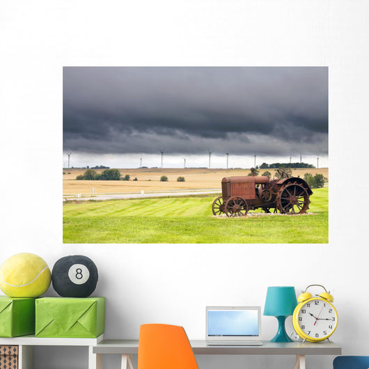 Old Rusty Tractor with Wall Decal