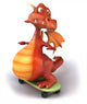 Red Skateboarding Dragon Wall Decal
