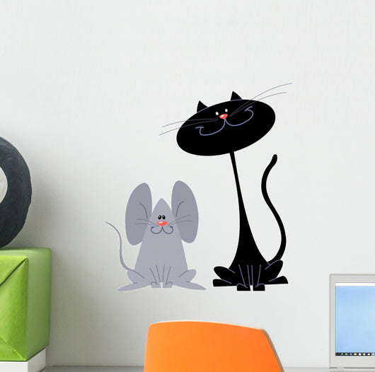 Cat and Mouse Wall Decal