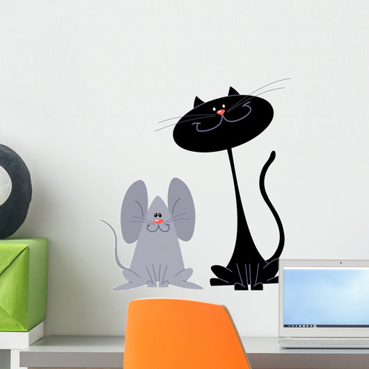 Cat and Mouse Wall Decal