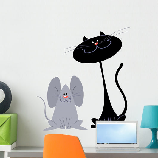 Cat and Mouse Wall Decal