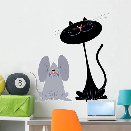 Cat and Mouse Wall Decal