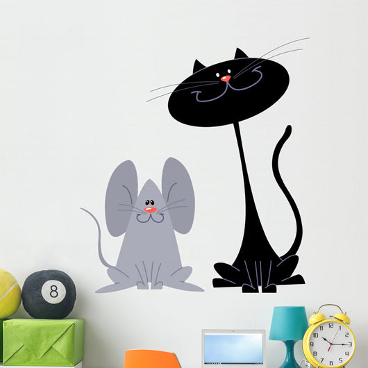 Cat and Mouse Wall Decal