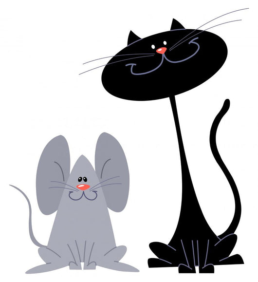 Cat and Mouse Wall Decal