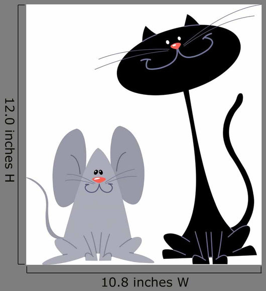 Cat and Mouse Wall Decal