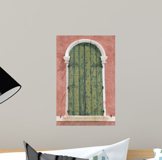 Arc Window with Green Wall Decal