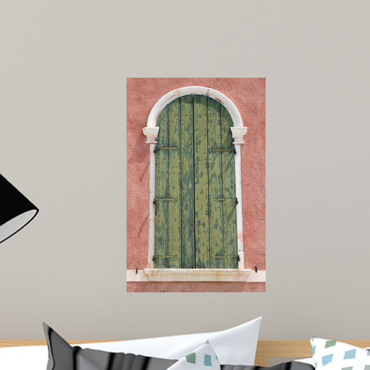 Arc Window with Green Wall Decal