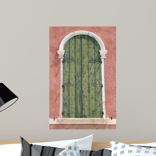 Arc Window with Green Wall Decal